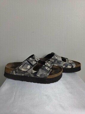 Birkenstock Papillio Geometric Black and White Platform Sandals Size 8
